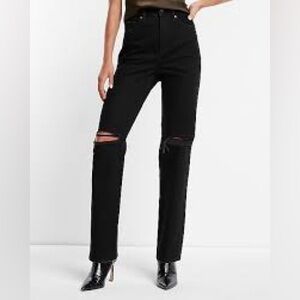 Express black wash modern straight super high rise women’s jeans size 8